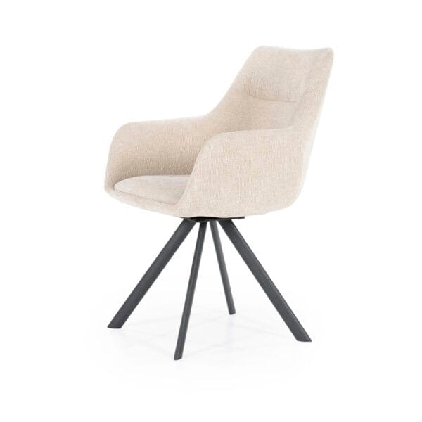Eetkamerstoel Bliss met armleuning- Taupe - Livik meubelen